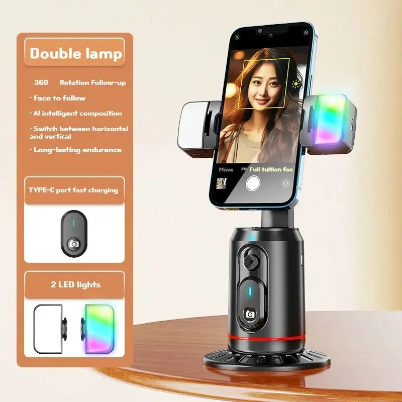 MEUYAG Selfie Stick with Bluetooth remote 360° rotation Following Shooting Mode Gimbal Stabilizer Tripod With light For iPhone
