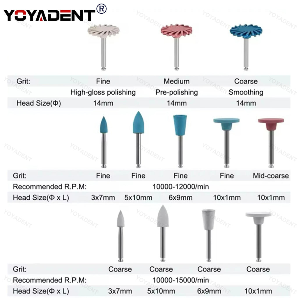 Dental Composite Polishing kit Rubber Diamond Resin Polishing Wheels 12 Piece Set Teeth Whitening Polishing Tools Dental Product