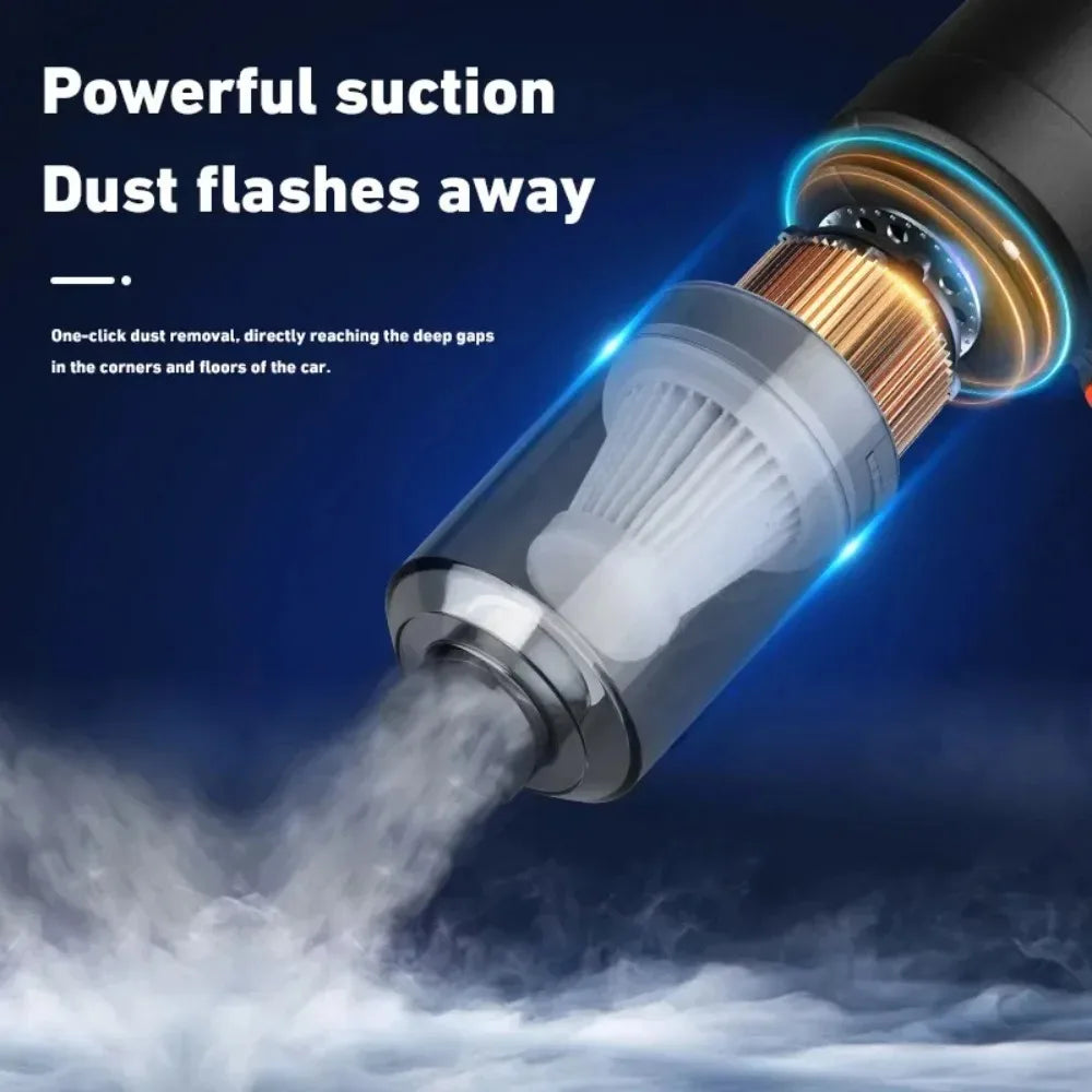 Handheld Car Vacuum Cleaner Cordless 12V Portable Powerful Suction Strong High Power Cleaning Tool for Auto Interior