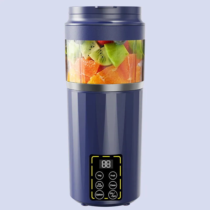 USB Rechargeable Portable Juicer Digital Display Strong Blender Ice Crusher for Home Outdoor