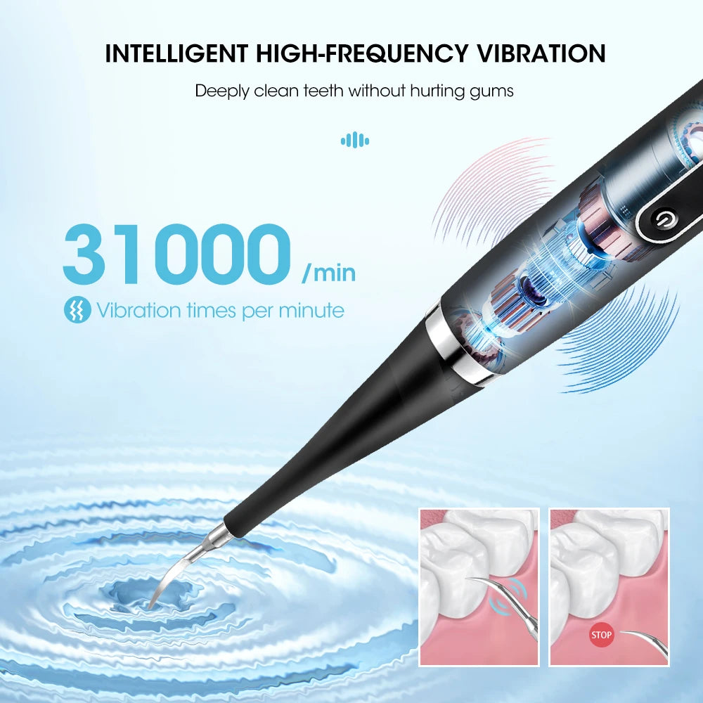Portable Electric Sonic Dental Scaler Tooth Cleaner Calculus Stains Tartar Remover Dentist Teeth Whitening Oral Care Kit Tools