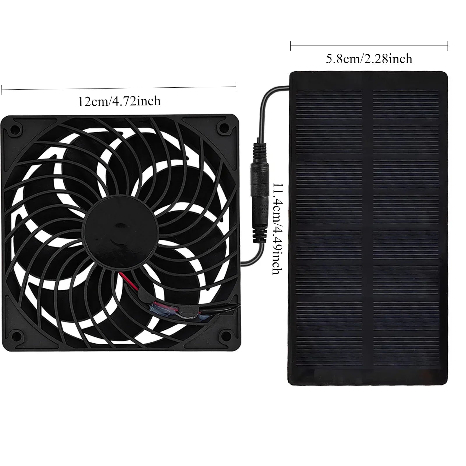 Solar Exhaust Fan  Mini Ventilator Solar Panel Powered Fan Air Extractor for Dog Chicken House RV Greenhouse Fan