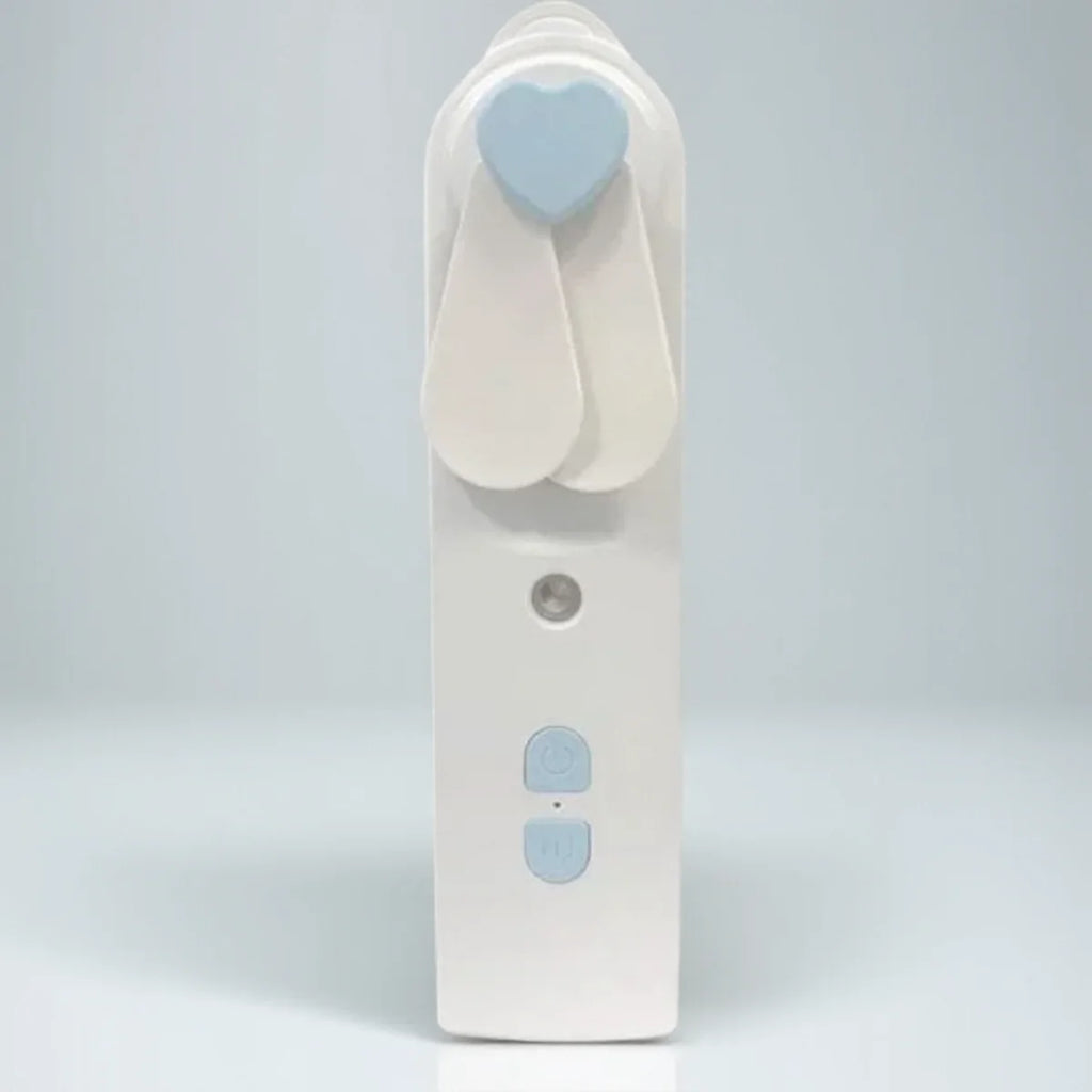 Portable 2in1 Mini Fan Humidifier USB Rechargeable Handheld Fan Water Spray Mist Face Steamer Air Purifier Home Essential