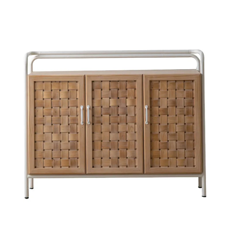 Log wind solid wood with door creative side cabinet, simple retro storage cabinet