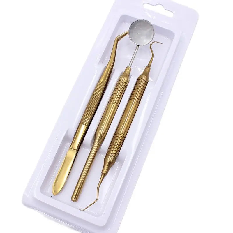 3pcs/pack Stainless Steel Dental Tools Kit Dentistry Lab Mouth Mirror Dentists Pick Tool Teeth Scaler for Teeth Whitening Kit