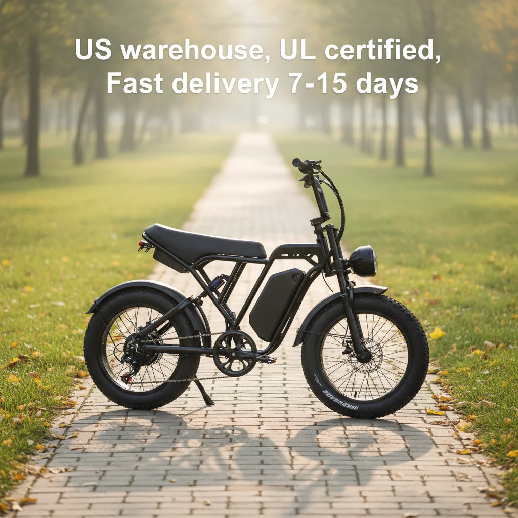 Electric Fat Bike 750W48V 15AH 20 Inch Disc Brake US Warehouse Outside Sport Steel Frame Long Range OEM Dropshipping E Bike