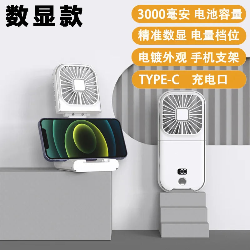 Mini Usb Rechargeable Fan Foldable Neck Hanging and Desktop Dual Use Fan for Home and Outdoor Cooling