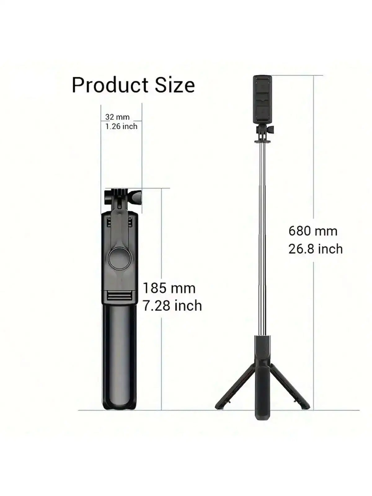 1PC Selfie Stick Wireless Selfie Stick With Tripod Stand Selfie Stick , Remote Control, Phone Holder And Built-In Tripod