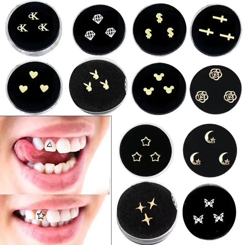 3/5 Boxes Dental Ornaments Jewelry Gem Diamond Crystal Tooth Material Teeth Whitening Beautiful Shining Oral Teeth Decoration