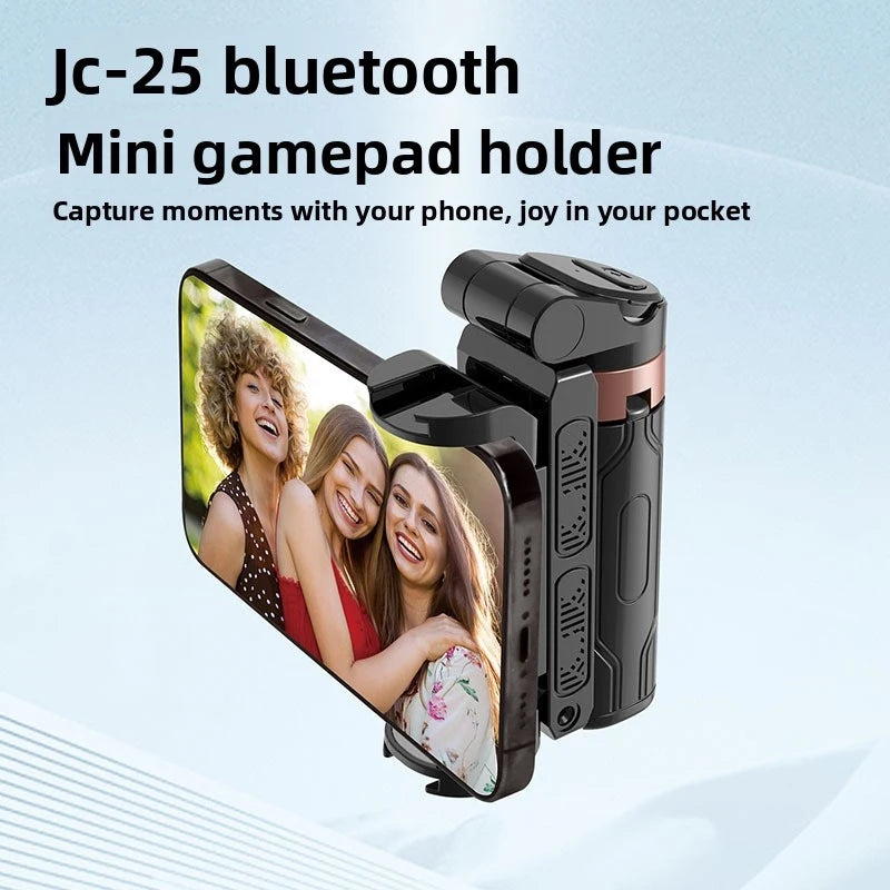 JC25 Mini Extendable Selfie Stick Tripod 4 Feet Foldable Travel Phone Camera Holder with Bluetooth Remote for Vlog Photography