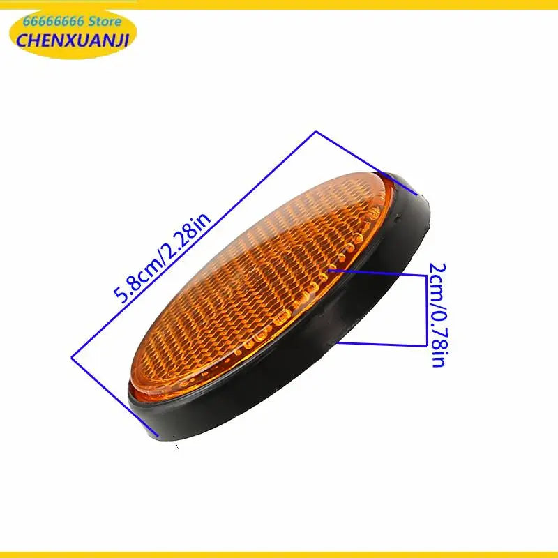 Round Motorcycle Reflector M6 Mounting Screw Night Warning Board for Dirt Bike Electric Scooter Bicycle Rear Tail Safety Lamp