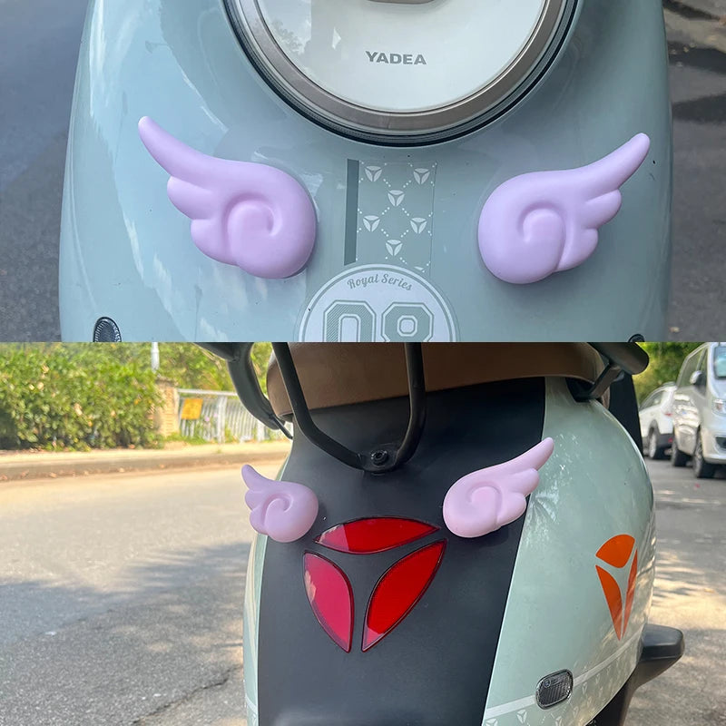 Angel wings Electric bike decoration stickers three-dimensional decorative pieces cute helmet small wings stickers