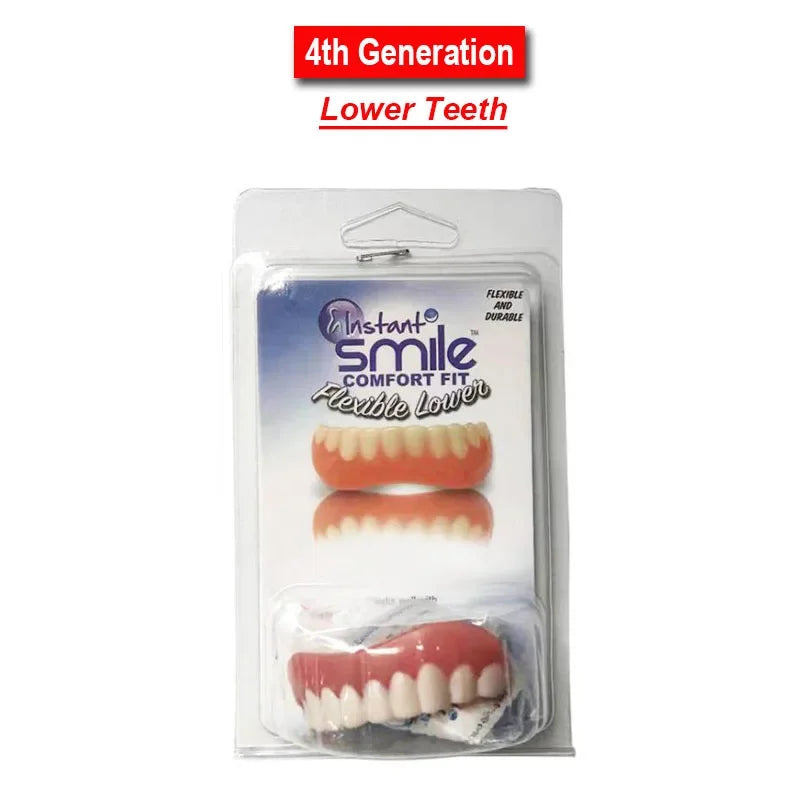 5Pcs Upper Lower Fake Tooth Veneers Temporary Denture Brace Snap False Teeth Whitening Restoration Repair Filling Materials Kits