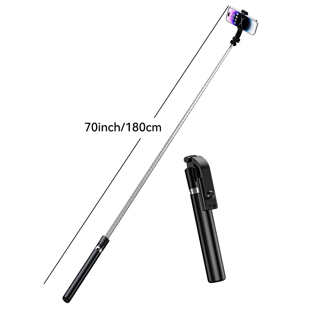 70'' Selfie Stick Tripod with Ring Light & Bluetooth Remote – Extendable Phone Stand for Vlogging, Live, Travel, iPhone/Android