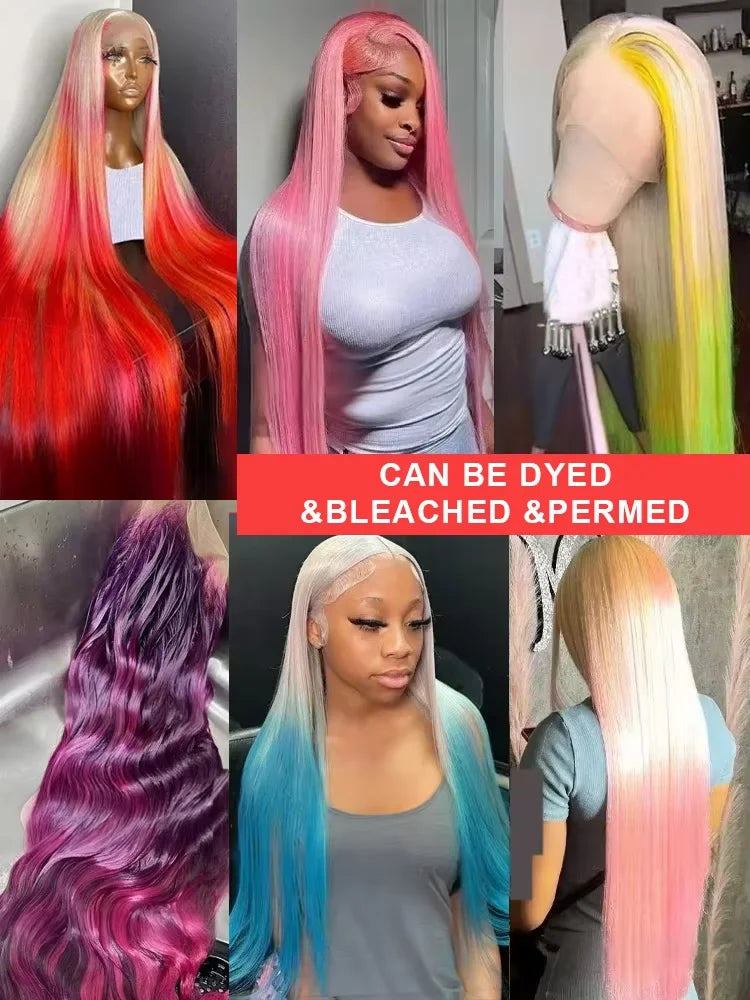 46 Inches Long Straight Honey Blonde Colored Remy Human Hair 13x4 HD Lace Full Frontal 613 Hair Wigs 13x6 Lace Full Front Wigs