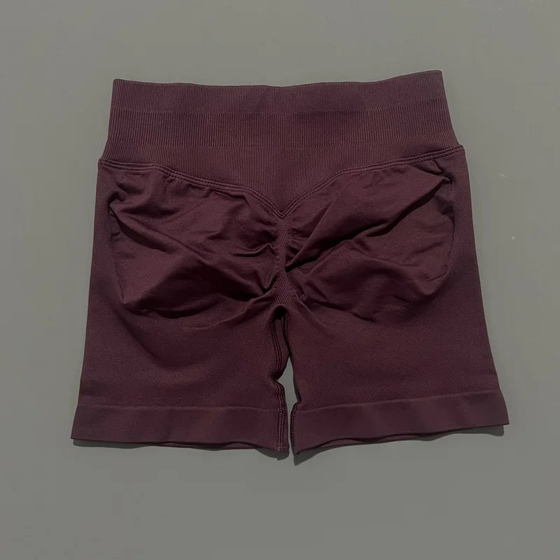 HISTELLO Sports Shorts 4.5" Women Yoga Shorts Seamless Low Waist Scrunch Bum Gym Leggings Workout Stretch Fitness Sports Shorts