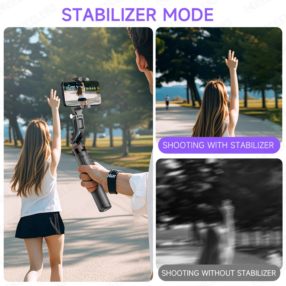 Smart Tracking Deskpot Gimbal Handheld Stabilizer for Cell Phones Record Video/Vlog C22 Selfie Stick Tripod, Optional Fill Light