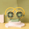 New Cartoon Cute Halter Neck Usb Charging Folding Mini Fan Outdoor Large Wind Power Electric Fan Usb Charging Accessories 2025