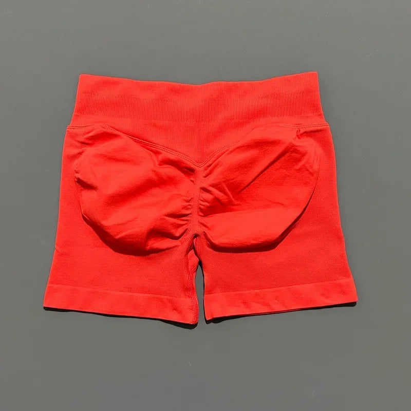 HISTELLO Sports Shorts 4.5" Women Yoga Shorts Seamless Low Waist Scrunch Bum Gym Leggings Workout Stretch Fitness Sports Shorts