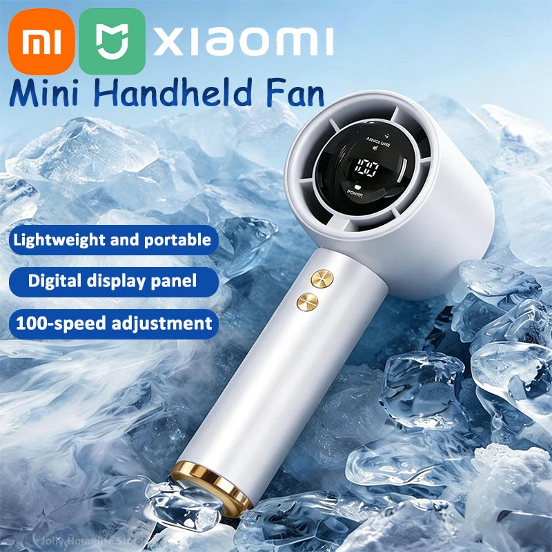 Xiaomi Mini Handheld Fan USB Fast Charging Portable Air Calculating Fan Mute Personal Highspeed Fan for Travel Outdoor Activity