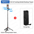 Smart Tracking Deskpot Gimbal Handheld Stabilizer for Cell Phones Record Video/Vlog C22 Selfie Stick Tripod, Optional Fill Light