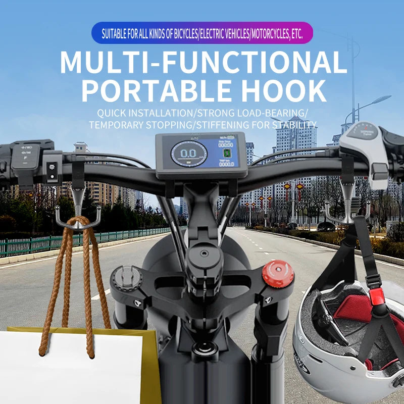 Electric bike hook, front universal motorcycle, bicycle, metal hanging hook, helmet, takeaway hanging buckle, special load-beari