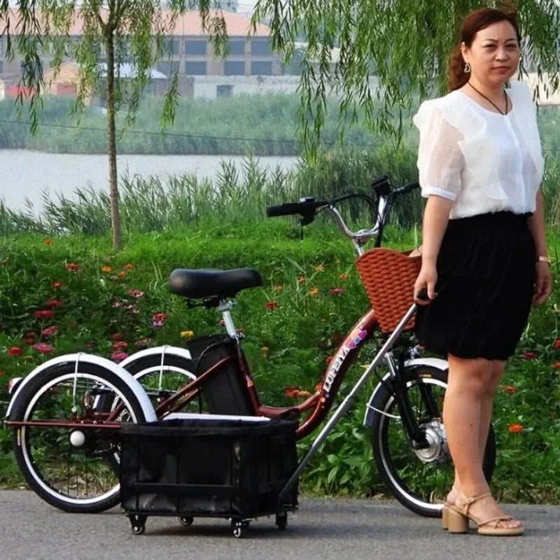 2026 Old Elderly Three Wheel Trike Heavy Load Adult 350W Cheap Cargo Bike Bicycle City 3 Wheel Electric Tricycles Motorcycle