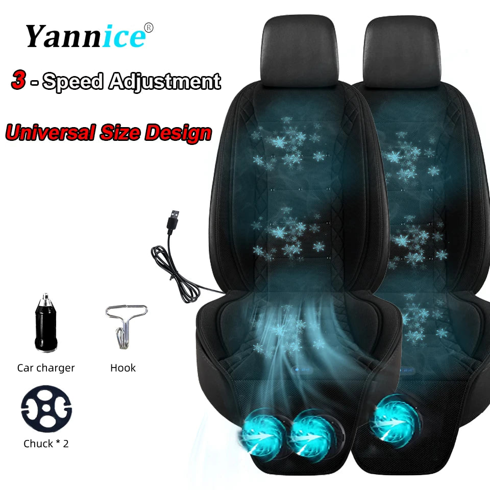 Car Cool Air Seat Front Cushion  USB12V/24V Universal Rapid Cooling Car Fan Seat 3-Speed Setting Ventilated Seat Cushion For Car
