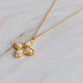 Square Pearl Cross Necklace