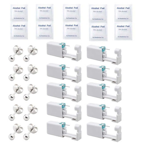 10pcs Asepsis Disposable Ear Piercing Gun-Safty Self Ear Piercing Kit