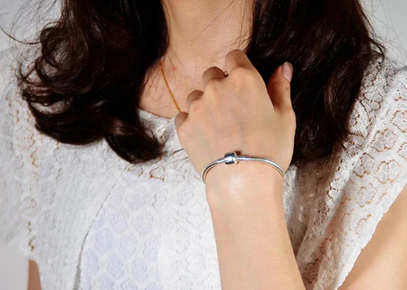 Handmade Original Fine Jewelry 925 Silver Charm Bracelet Soft Smooth