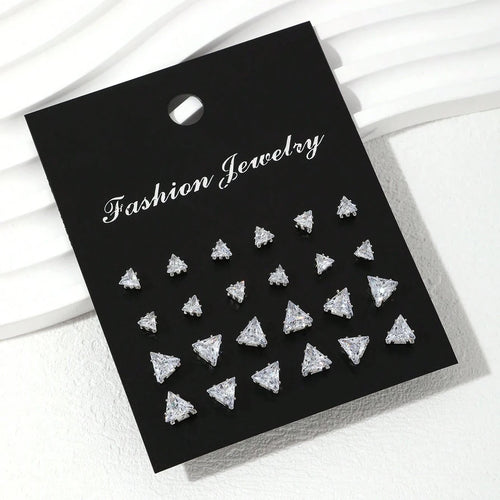 12 Pairs Of Luxurious, Simple, Shiny, And Caring Zirconia Decorative