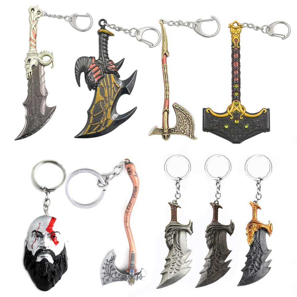 New God of War 5 Ragnarok Keychain Thor's Hammer Mjolnir Key Chain
