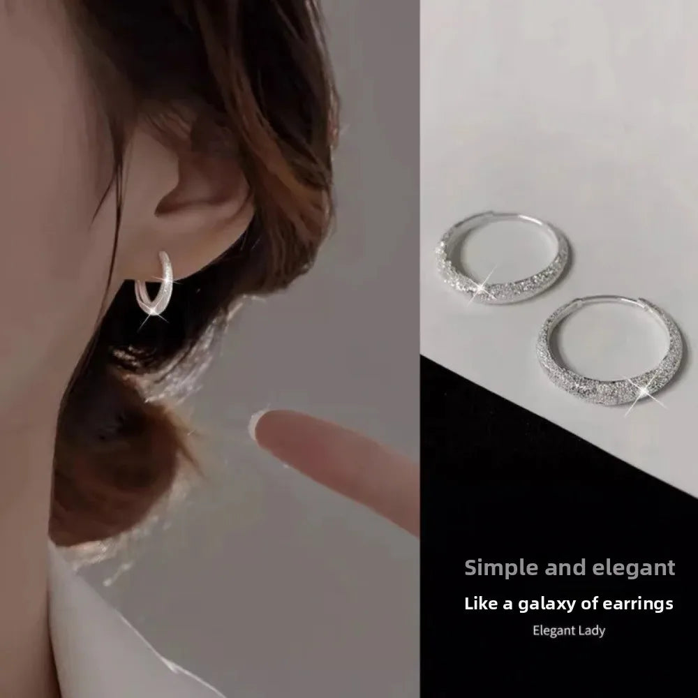 925 Sterling Silver Vintage Shinning Earrings for Women Trendy Earring