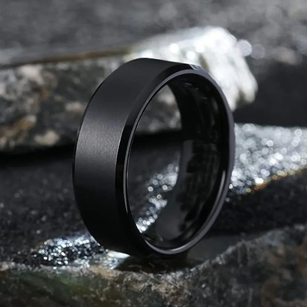 Stainless Steel Rings for Men, Colors: Black Golden Silvery Color, US