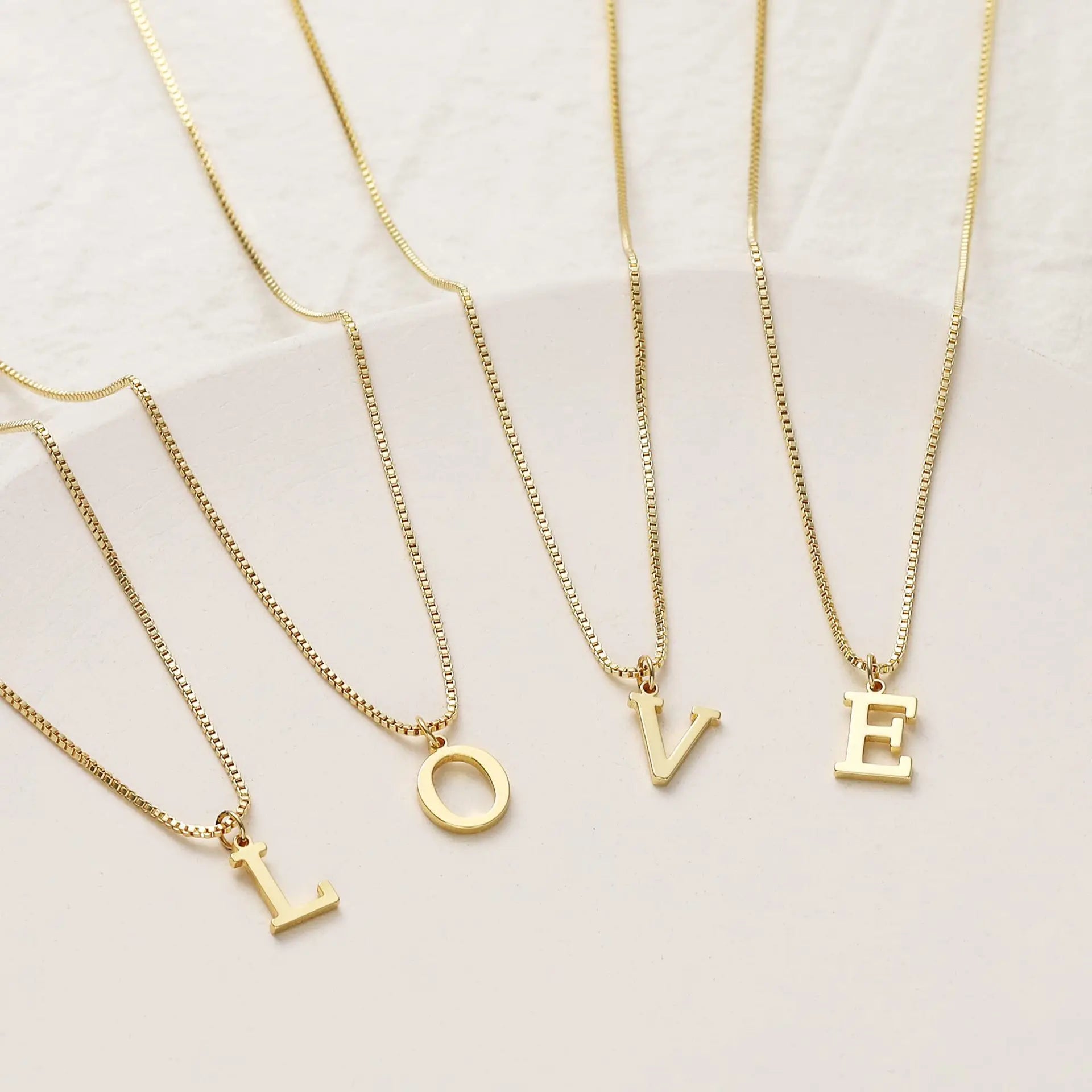 A-Z Initial Necklace 18K Gold Plated Necklace Cute Letter Stainless