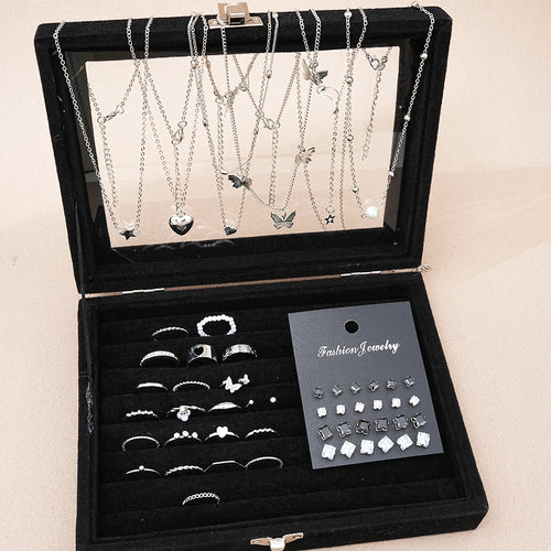 51 Pcs/Set Silver Color Chic Jewelry Set For Women Fashion Butterfly