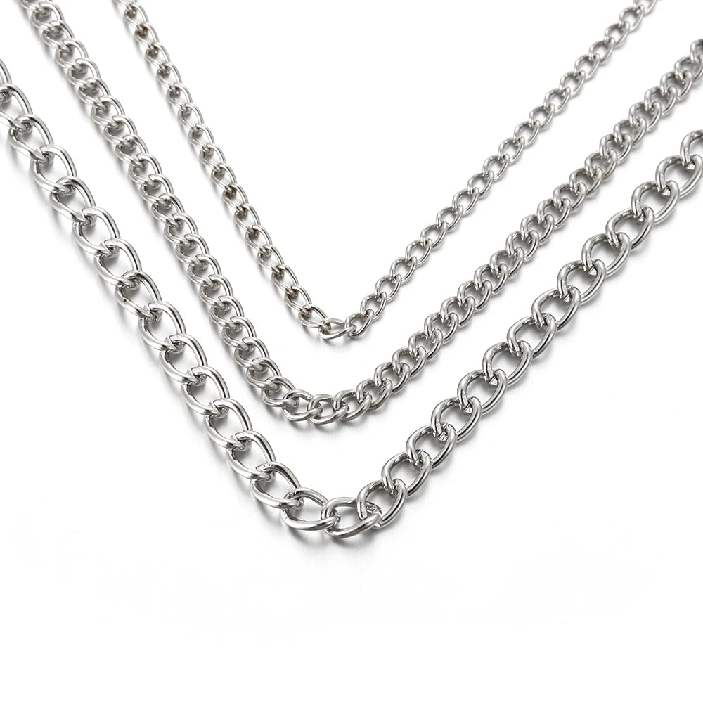 2 Meter Flat 2.5/3.5/4.5mm Extension Thin Chain Metal Chain DIY