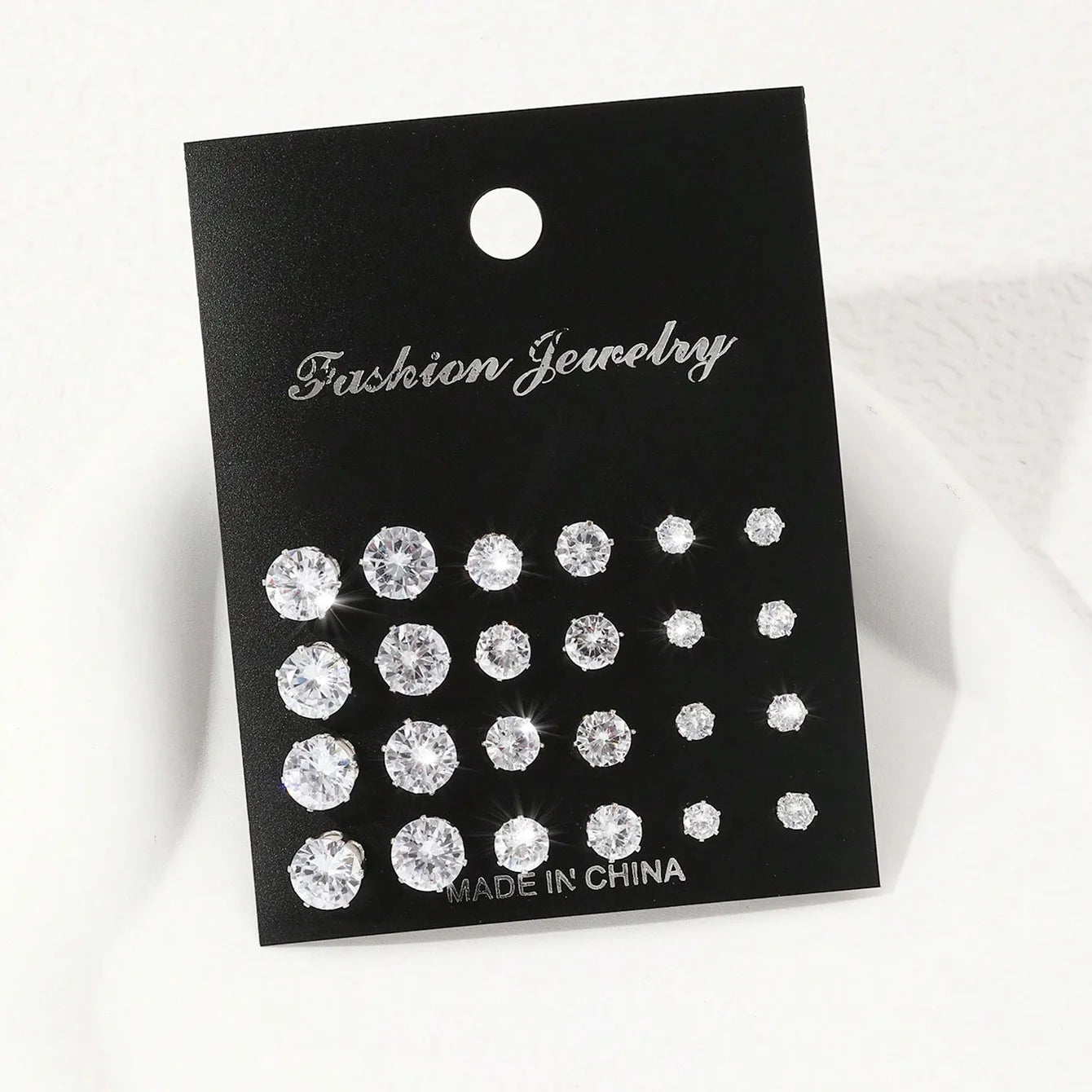 12 Pairs Of Luxurious, Simple, Shiny, And Caring Zirconia Decorative