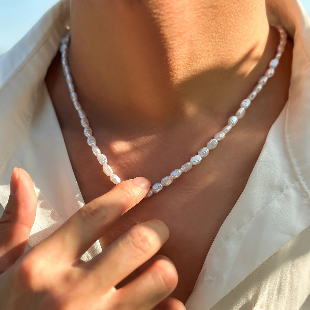 New Fashion Simple Faux Pearl Choker Necklace for Women Vintage