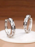 Huitan Classic Design Women Hoop Earrings Full with Princess Square Cz