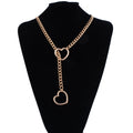 Heart Slip Chain Necklace For Women Fashion Punk Rock Goth Choker