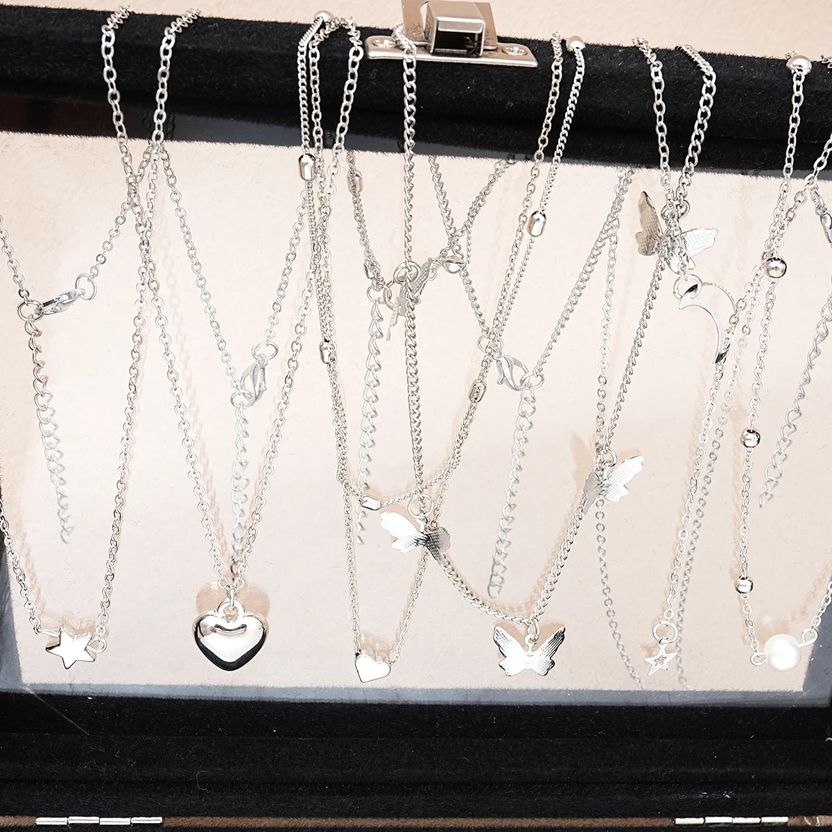 51 Pcs/Set Silver Color Chic Jewelry Set For Women Fashion Butterfly