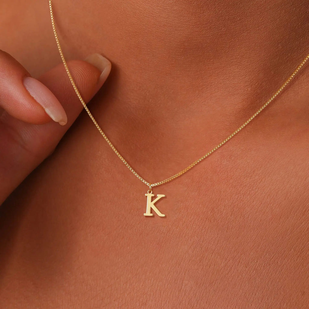 A-Z Initial Necklace 18K Gold Plated Necklace Cute Letter Stainless