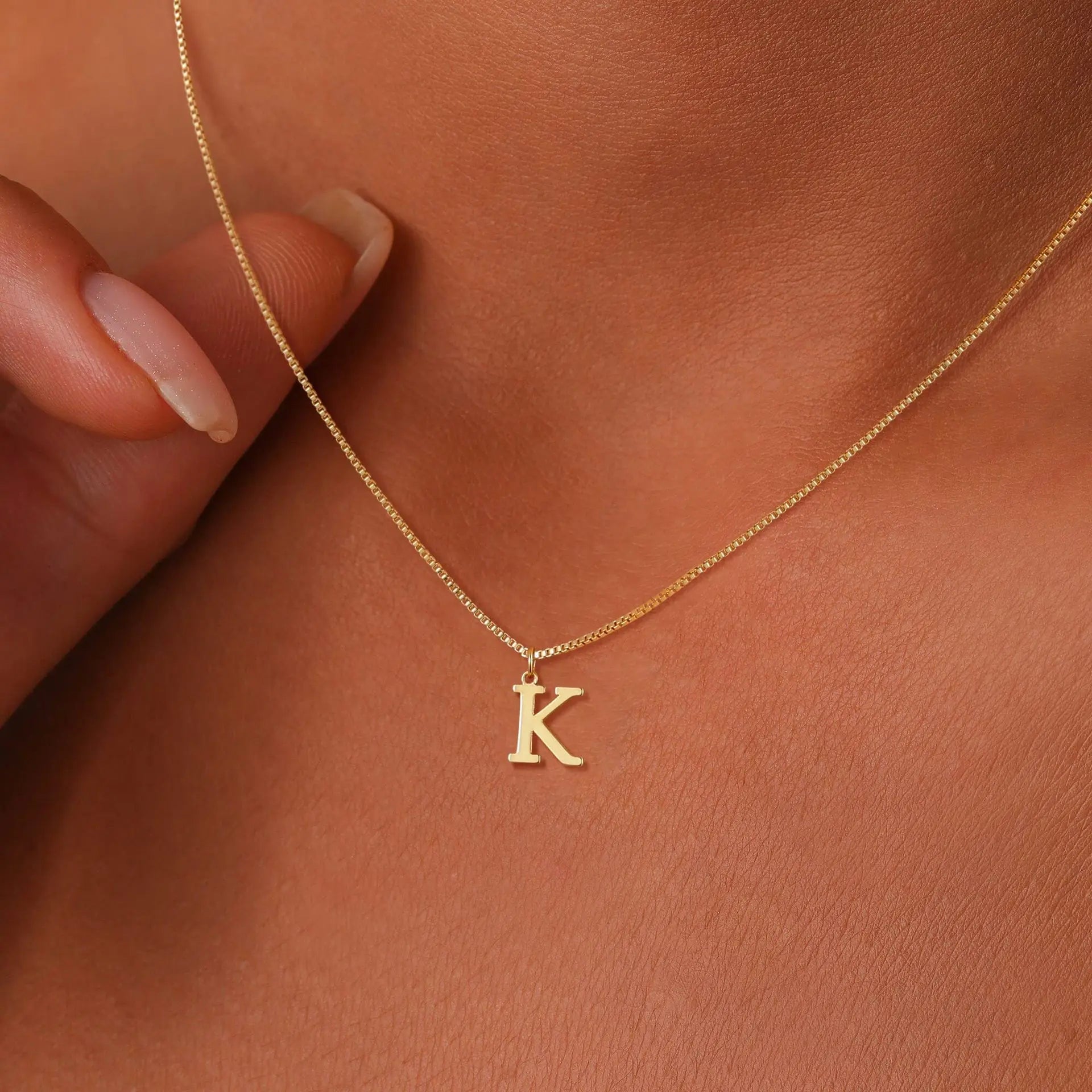 A-Z Initial Necklace 18K Gold Plated Necklace Cute Letter Stainless