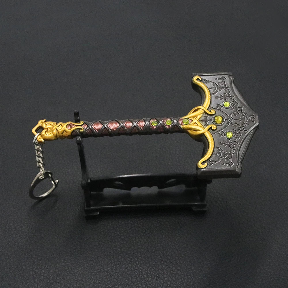 New God of War 5 Ragnarok Keychain Thor's Hammer Mjolnir Key Chain