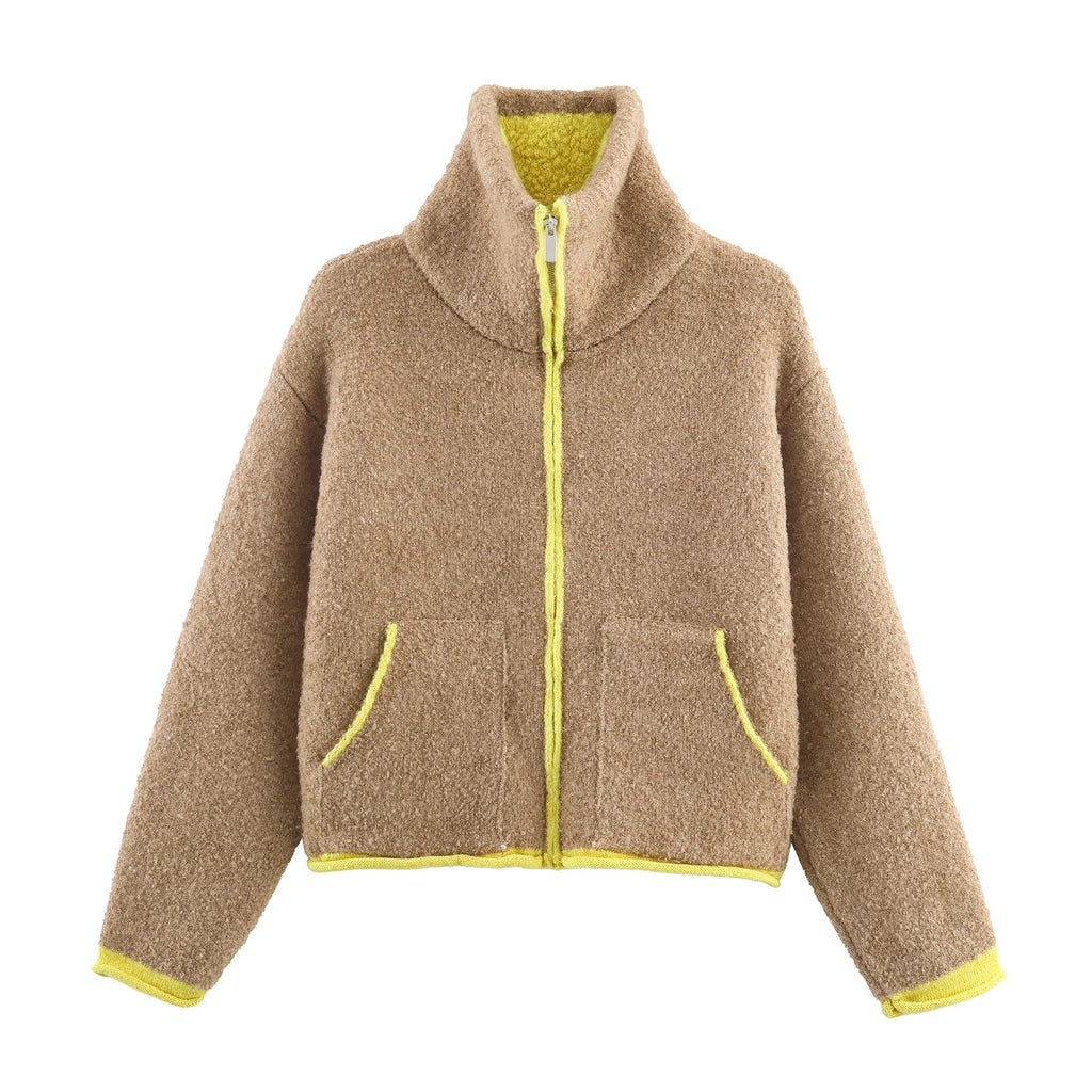 2025 Winter New Product Women's Lazy Style Loose Contrasting Color