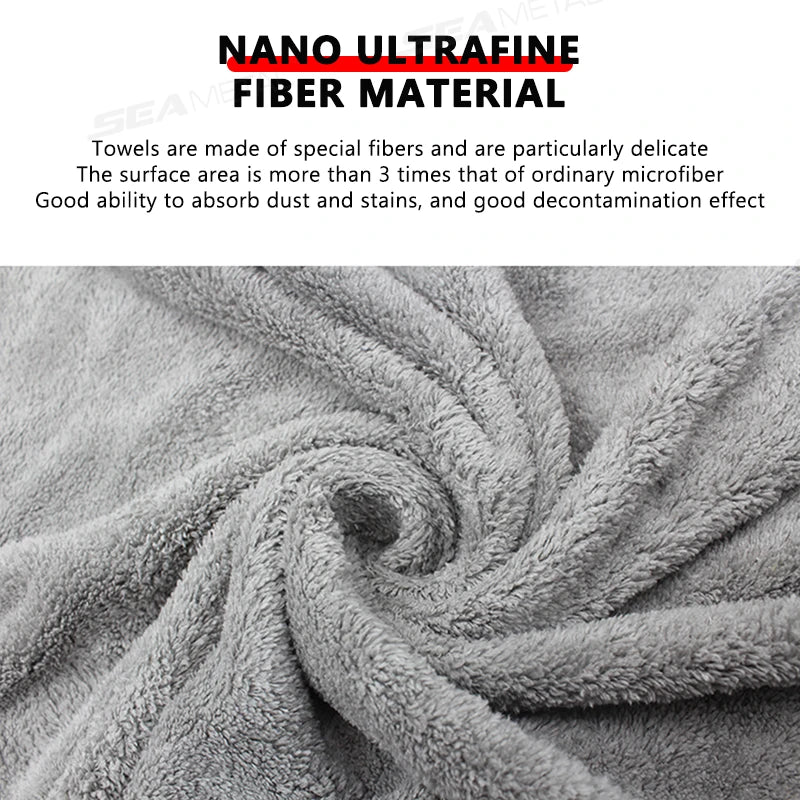SEAMETAL 120x50cm Microfiber Car Wash Towel Ultra-Soft Car Cleaning