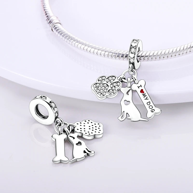 925 Sterling Silver Charms Beads Pendant Tree of Life Dog Elephant