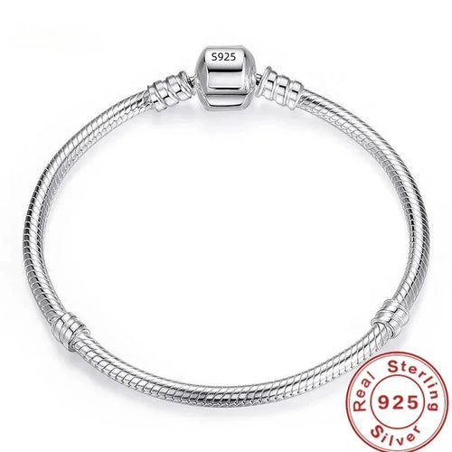 Handmade Original Fine Jewelry 925 Silver Charm Bracelet Soft Smooth